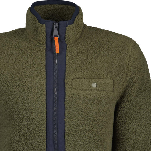 farah vintage mens pato full zip fleece jacket olive green