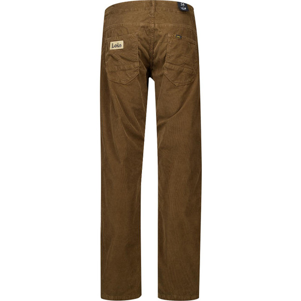 Back of Lois Sierra Men's Retro 80s Casuals Needle Cord Trousers in Brown