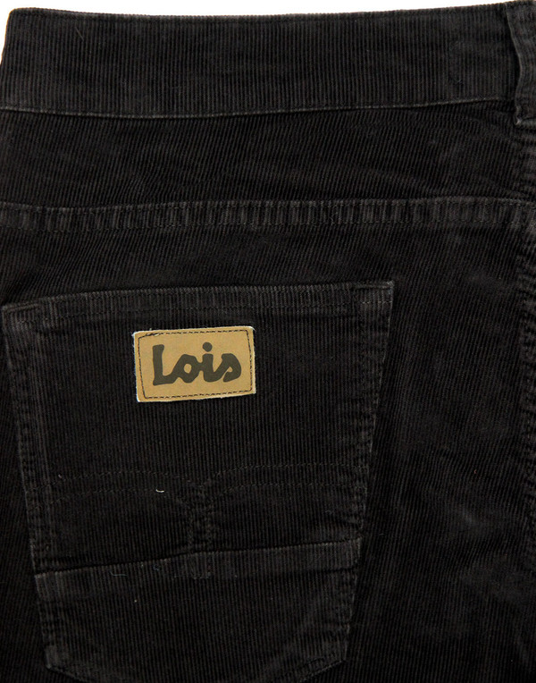 lois sierra retro mod needle cord trousers black