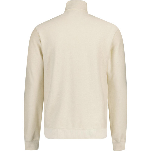 farah vintage mens weah twill funnel neck half zip sweater fog beige