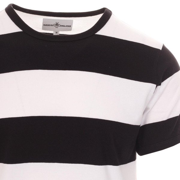 Madcap England Milne Retro 1960s Mod Brian Jones Block Stripe Tee in Black White