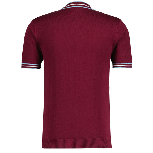 Madcap England Wilson 1960s Mod Pointelle Knitted Tipped T-shirt in Zinfandel MC1041 Madcap England Wilson 1960s Mod Pointelle Knitted Tipped T-shirt in Zinfandel MC1041