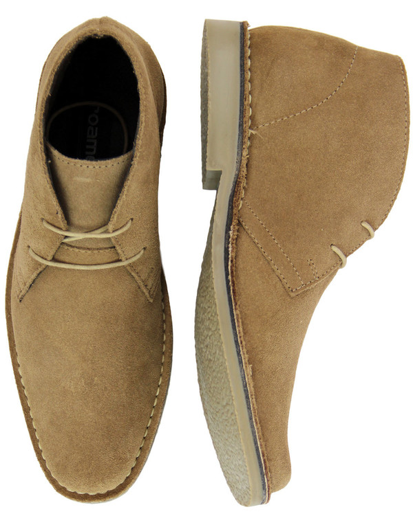 roamers double dekker mod suede desert boots sand 