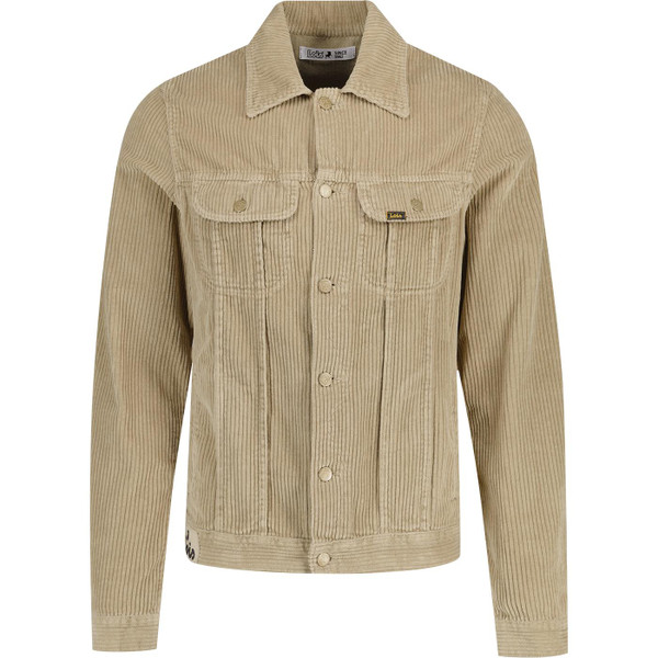 Lois Tejana Jumbo Cord Men's Trucker Jacket in Dark Sand Beige