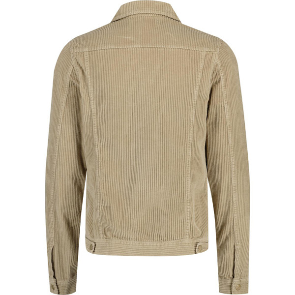 Back of Lois Tejana Jumbo Cord Men's Trucker Jacket in Dark Sand Beige
