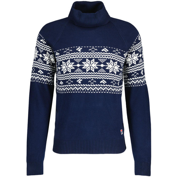 Fila Vintage Watson Fair Isle Roll Neck Jumper in Navy Fila Vintage Watson Fair Isle Roll Neck Jumper in Navy