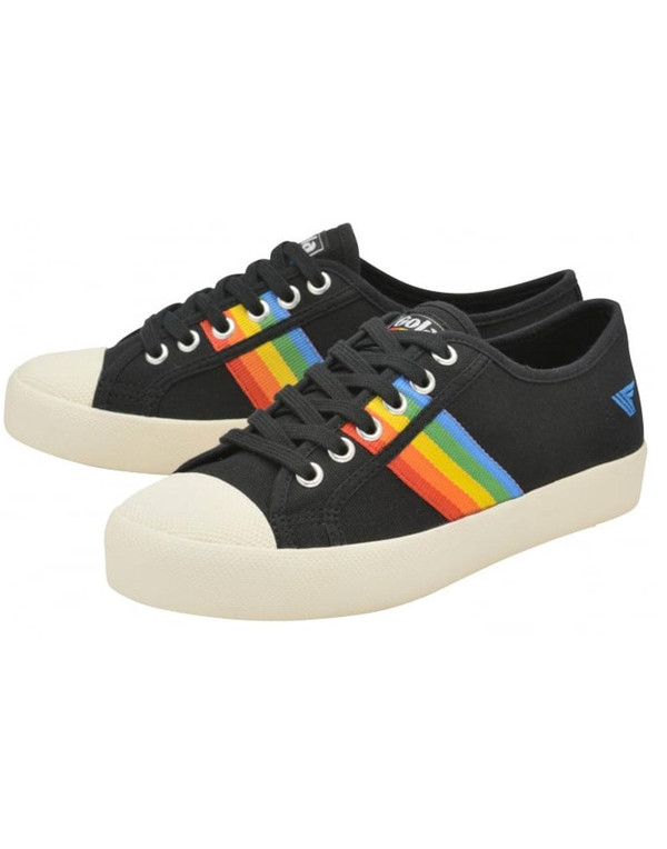 gola coaster rainbow womens retro trainers black