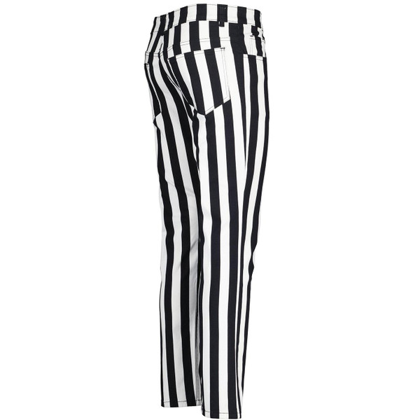 Madcap England Roller Coaster Retro Mod Striped Slim Jeans in Black and White MC1072