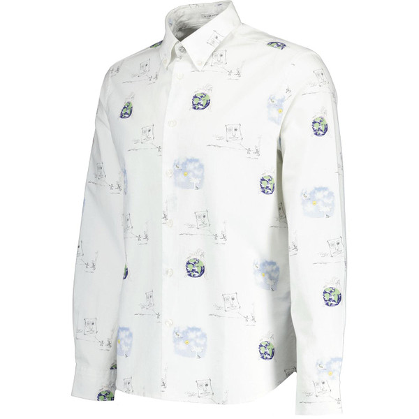 Ben Sherman x John Lennon Sketch Print Retro Shirt in White