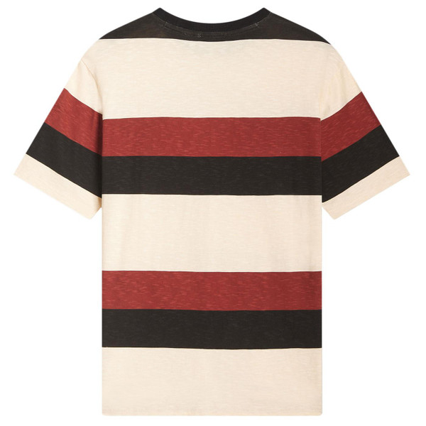 Ben Sherman John Lennon Imagine Block Stripe Retro Tee in Ivory 0075531 015