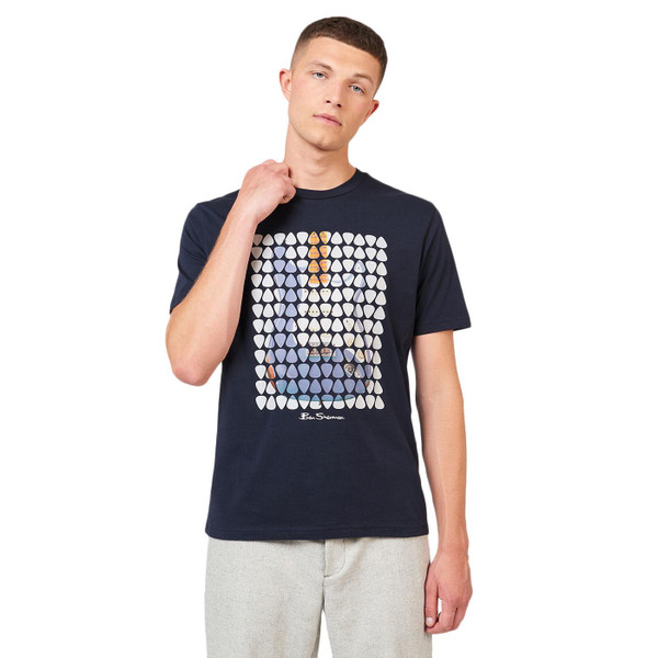 Ben Sherman Retro Pop Art Plectrum Art Tee in Dark Navy 0074534 025