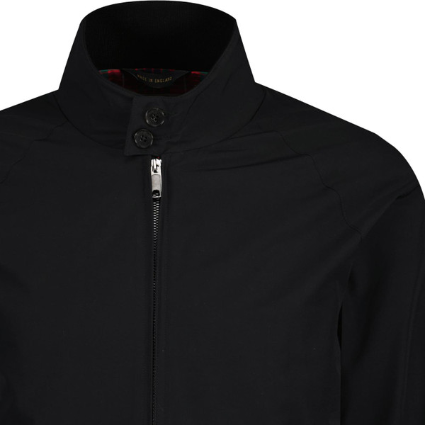 Collar fastened on Baracuta G9 Original Mens Retro Mod Harrington Jacket in Black