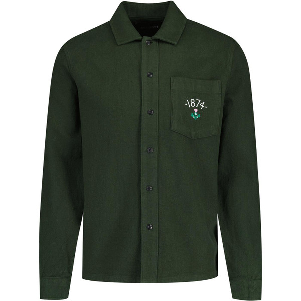 lyle and cott mens brushed cotton mod overshirt dark green