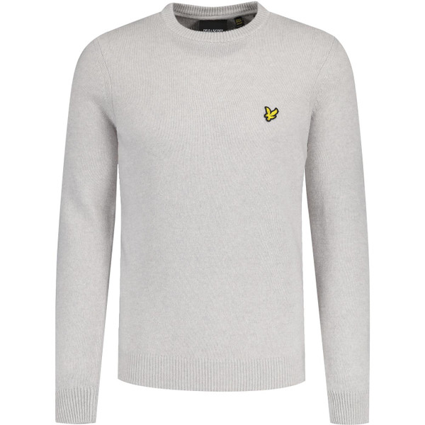 lyle and scott men lambswool blend crew neck jumper mist marl