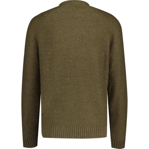 lyle and scott mens donegal raglan sleeve crew neck jumper speckled khaki