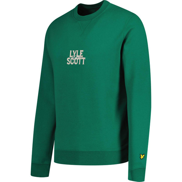 lyle and scott mens varsity logo embroidered crew neck sweatshirt lothian green