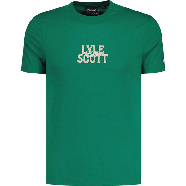 lyle and scott men varsity logo embroidery crew neck tshirt lothian green
