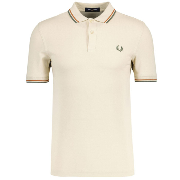 Fred Perry M3600 Twin Tipped Shirt in Oatmeal M3600 U37