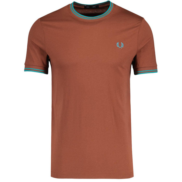 Fred Perry M1588 Twin Tipped T-shirt in Whiskey Brown M1588 S54 Fred Perry M1588 Twin Tipped T-shirt in Whiskey Brown M1588 S54