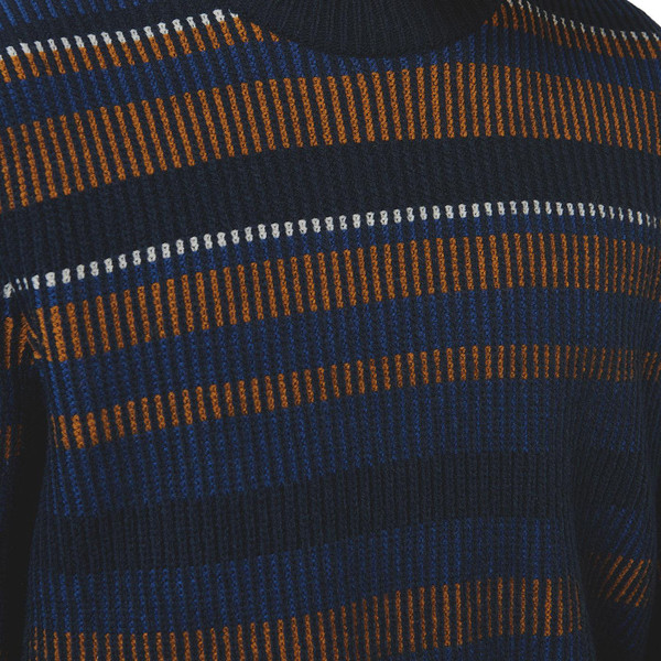 Ben Sherman Textured Stripe Knitted Sweater in Dark Navy 0074018 025