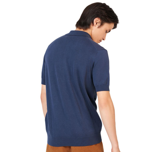 Ben Sherman x Rolling Stone Mod Checker Stripe Knit Polo in Mood Indigo 0075485 171
