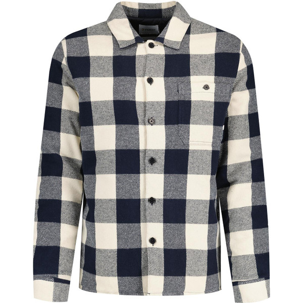 farah vintage mens bergamo buffalo check button front overshirt fog black