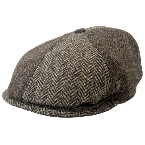 Failsworth Hexham 6 Panel Tweed Spitfire Cap in Brown