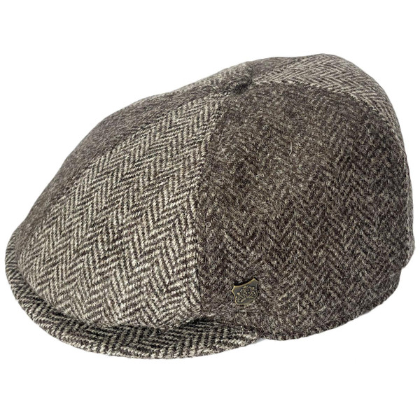 Failsworth Hexham Retro 6 Panel Tweed Spitfire Cap in Brown