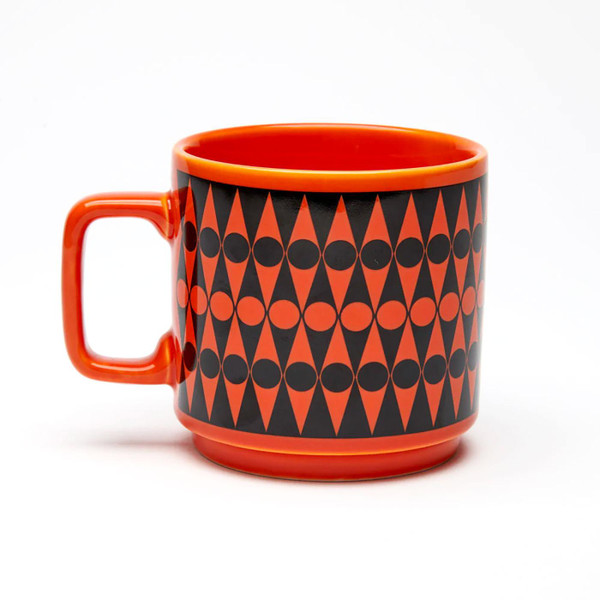 Magpie x Hornsea Retro 70s Backgammon Mug in Orange