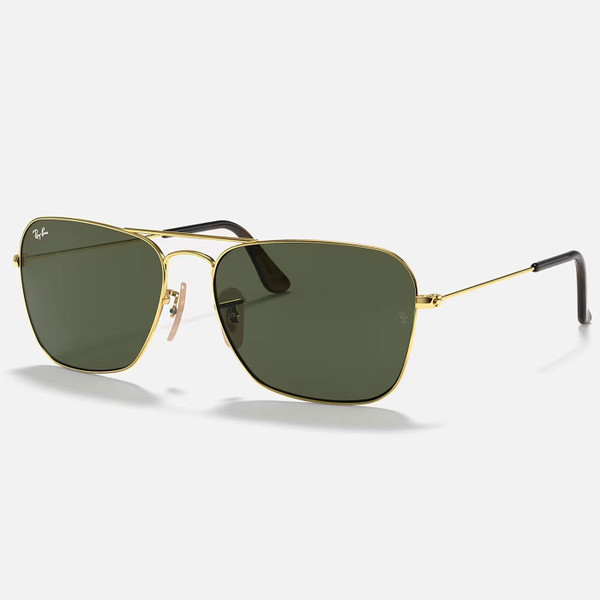 Ray-Ban Caravan Mod Sunglasses 0RB3136 181 Green Lens on Arista Gold
