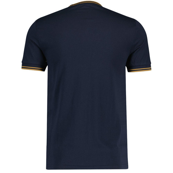 Fred Perry Mod Twin Tipped T-shirt in Navy and Dark Caramel M1588 M68
