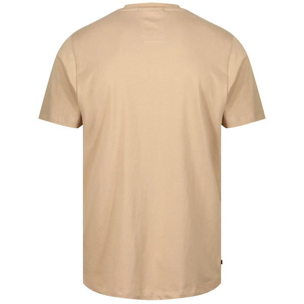 Luke Edale Retro Racing Stripe Tee in Biscuit