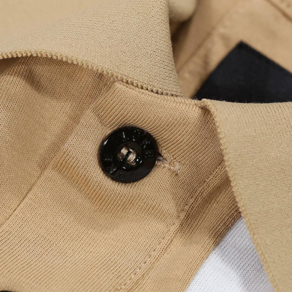 Luke Castleton Retro Mod Racing Stripe Polo Shirt in Biscuit