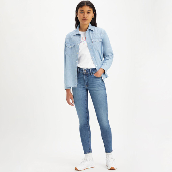 Levi's 711 Retro 90s Double Button Jeans in Blue Wave A62150002
