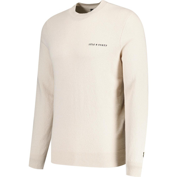 lyle and scott mens retro boucle knit crew neck jumper cove
