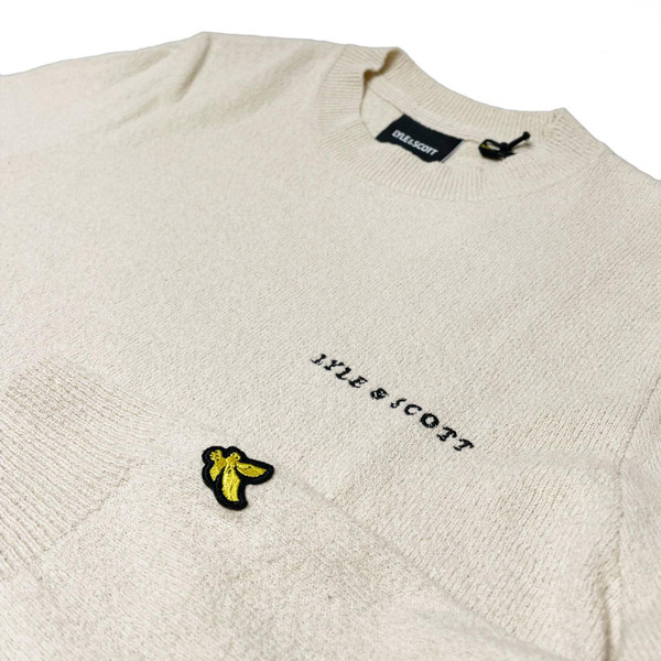 Lyle And Scott Crew Neck Boucle Jumper in Cove KN2001V Flat Shot 