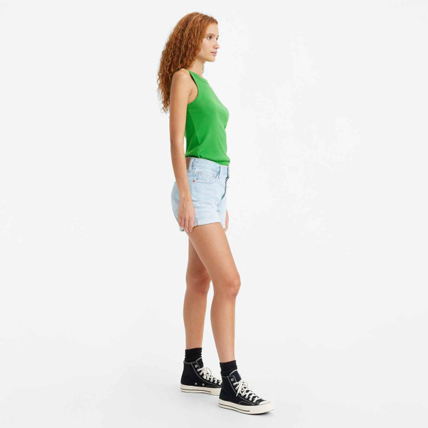 Levi's Womens 501 Rolled Shorts in Glaring Denim Light Blue