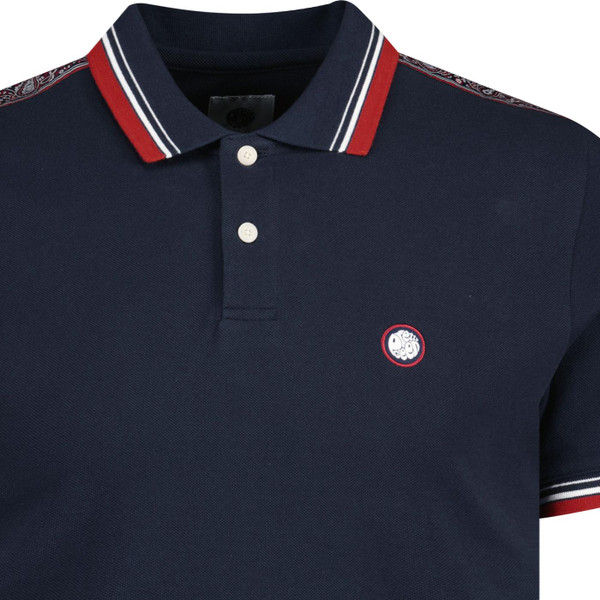 pretty green mens eclipse paisley pattern shoulder tape pique polo tshirt navy