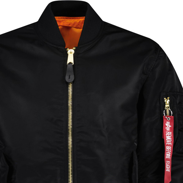 alpha industries mens original MA-1 zip bomber jacket black