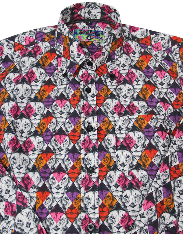 madcap england retro mod womens lion print shirt