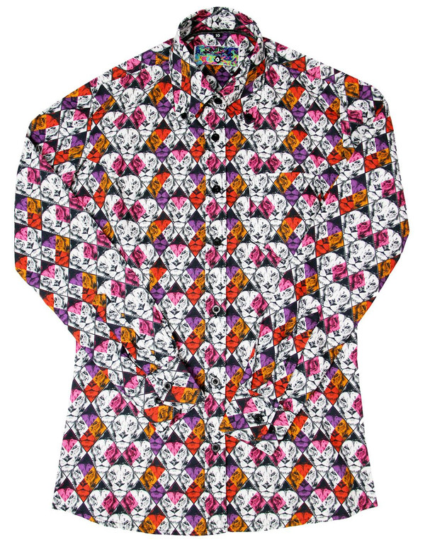 madcap england retro mod womens lion print shirt