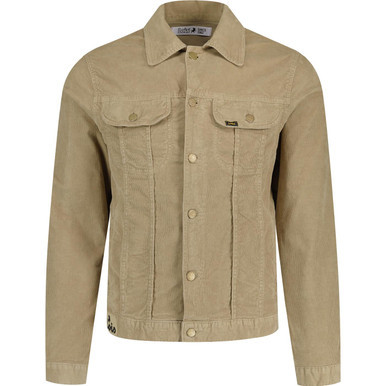 Lois Tejana Retro Mod Needle Cord Trucker Jacket in Dark Sand