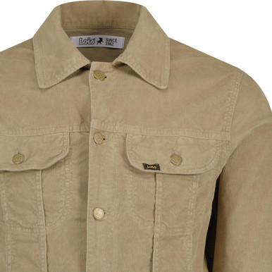 lois mens tejana retro mod needle cord trucker jacket dark sand