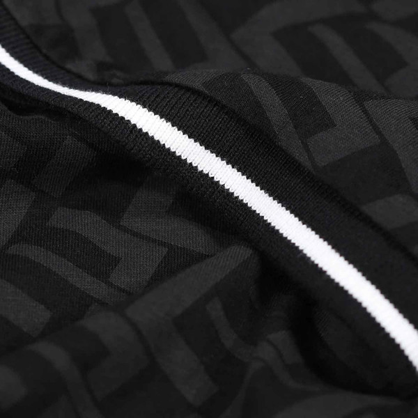 Luke Shireoak Retro 1980s Chevron Overprint Tee in Black M750155