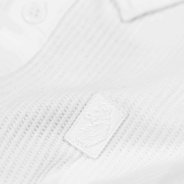 Luke Larry Mod Textured Ribbed Polo Shirt in White M751401