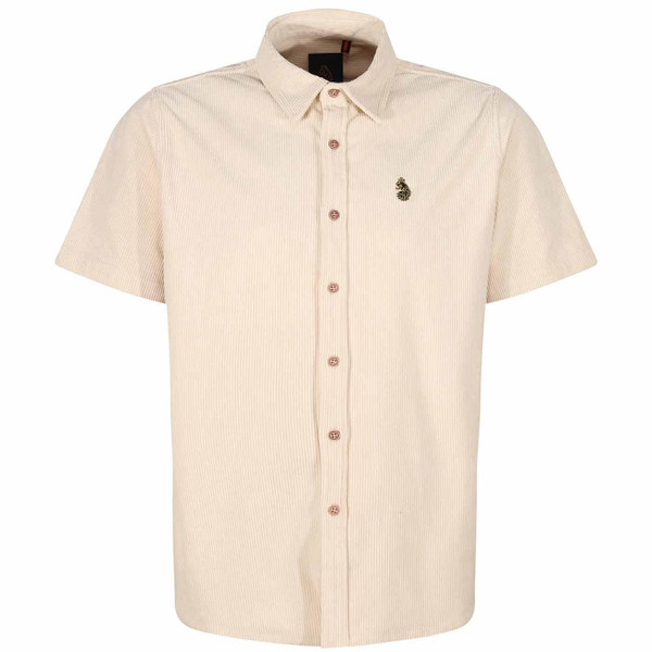 Luke Caicos Island Ribbed Short Sleeve Shirt in Ecru M760851