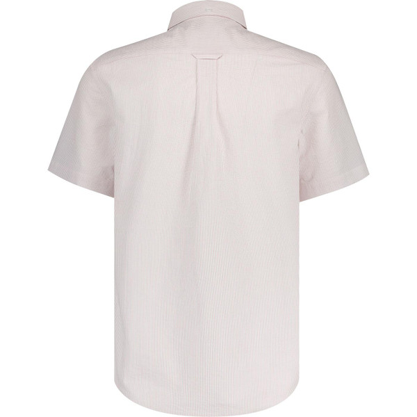 farah vintage mens lewis pinstripe seersucker short sleeve shirt dark pink