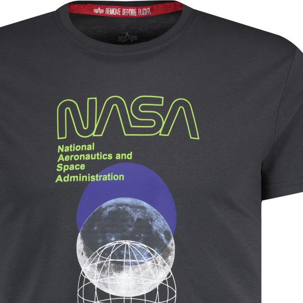 alpha industries mens retro NASA orbit print tshirt vintage grey