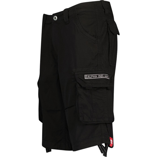 alpha industries mens jet retro drawstring leg cargo shorts black