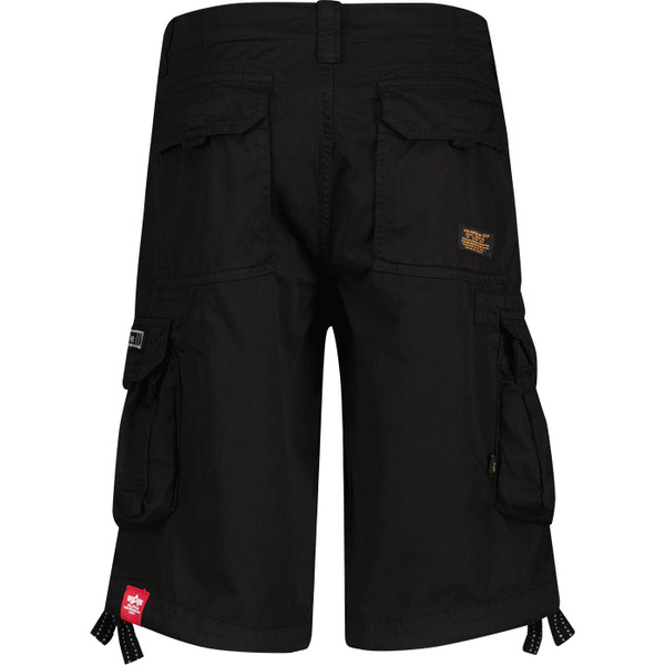 alpha industries mens jet retro drawstring leg cargo shorts black